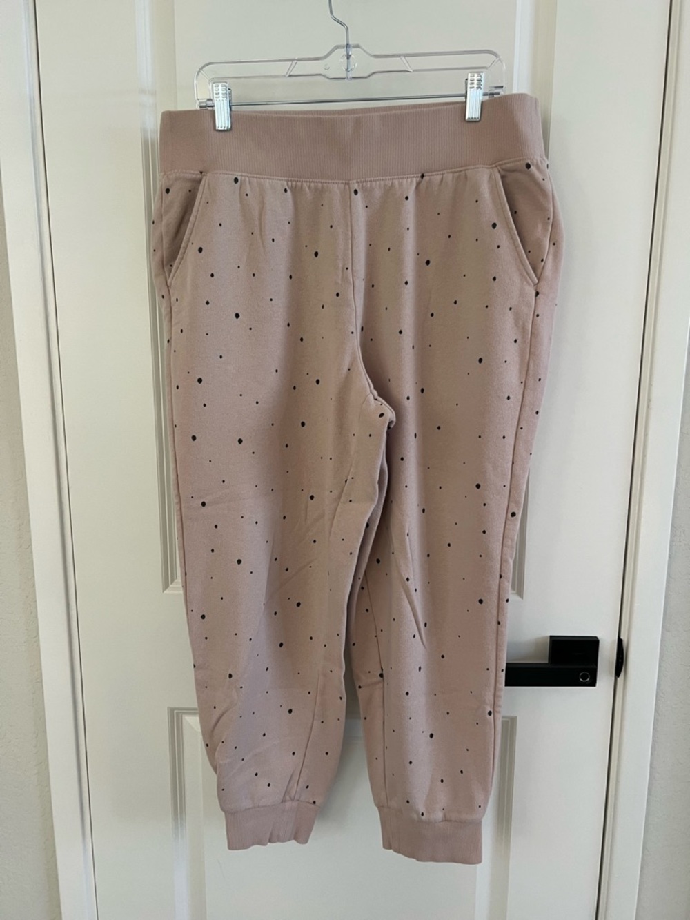 a new day dusty pink Polka Dot Joggers